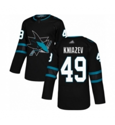 San Jose Sharks #49 Artemi Kniazev Authentic Black Alternate Hockey Jersey