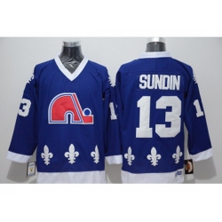 Quebec Nordiques #13 Mats Sundin Blue CCM Throwback Stitched NHL Jersey