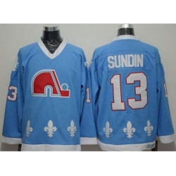 Quebec Nordiques #13 Mats Sundin Light Blue CCM Throwback Stitched jerseys