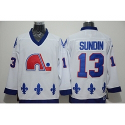 Quebec Nordiques #13 Mats Sundin White CCM Throwback Stitched NHL Jersey