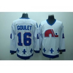 Quebec Nordiques #16 Michel Goulet Stitched CCM Throwback white NHL Jersey