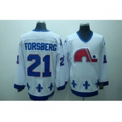 Quebec Nordiques #21 Peter Forsberg White CCM Throwback Stitched NHL Jersey