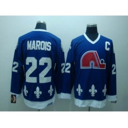 Quebec Nordiques #22 Mario Marois Stitched CCM Throwback Blue NHL Jersey