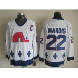 Quebec Nordiques #22 Mario Marois Stitched CCM Throwback White NHL Jersey