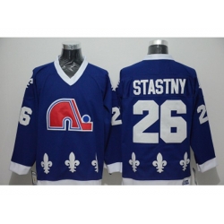 Quebec Nordiques #26 Peter Stastny Blue Throwback jerseys