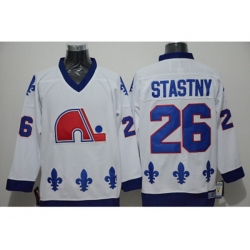 Quebec Nordiques #26 Peter Stastny White Throwback jerseys