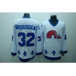 Quebec Nordiques #32 Paul Brousseau Stitched CCM Throwback white NHL Jersey