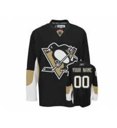 pittsburgh penguins customized jersey black home man hockey