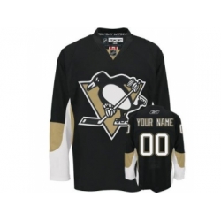pittsburgh penguins customized jersey black home man hockey