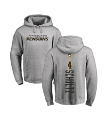 NHL Adidas Pittsburgh Penguins #4 Justin Schultz Ash Backer Pullover Hoodie