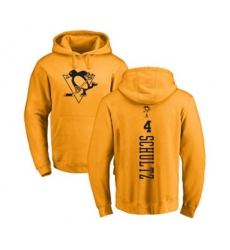 NHL Adidas Pittsburgh Penguins #4 Justin Schultz Gold One Color Backer Pullover Hoodie