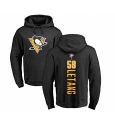 NHL Adidas Pittsburgh Penguins #58 Kris Letang Black Backer Pullover Hoodie
