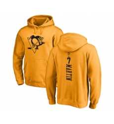 NHL Adidas Pittsburgh Penguins #7 Paul Martin Gold One Color Backer Pullover Hoodie