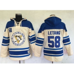 Pittsburgh Penguins #58 Kris Letang Cream Sawyer Hooded Sweatshirt Stitched NHL Jersey