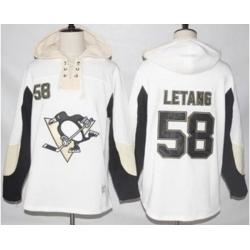 Pittsburgh Penguins #58 Kris Letang White Pullover Hoodie Stitched NHL Jersey