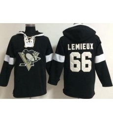 Pittsburgh Penguins #66 Mario Lemieux Black NHL Pullover Hoodie