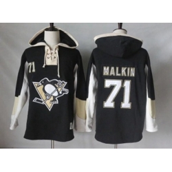 Pittsburgh Penguins #71 Evgeni Malkin Black Pullover Hoodie Stitched NHL Jersey