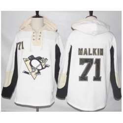 Pittsburgh Penguins #71 Evgeni Malkin White Pullover Hoodie Stitched NHL Jersey