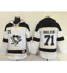 Pittsburgh Penguins #71 Evgeni Malkin White Sawyer Hooded Sweatshirt Stitched NHL Jersey