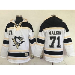 Pittsburgh Penguins #71 Evgeni Malkin White Sawyer Hooded Sweatshirt Stitched NHL Jersey