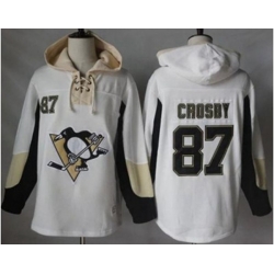 Pittsburgh Penguins #87 Sidney Crosby White Pullover Hoodie Stitched NHL Jersey
