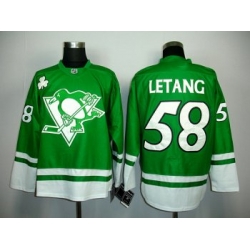 Pittsburgh Penguins #58 Kris Letang green NHL Jersey