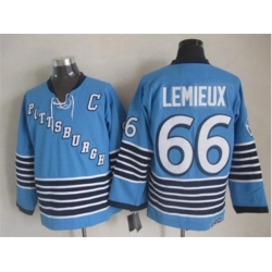 Pittsburgh Penguins #66 Mario Lemieux Throwback blue NHL jerseys