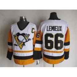 Pittsburgh Penguins #66 Mario Lemieux Throwback white-yellow jerseys