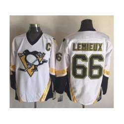 Pittsburgh Penguins #66 Mario Lemieux White CCM Throwback Stitched NHL Jersey