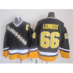 Pittsburgh Penguins #66 Mario Lemieux black-yellow jerseys