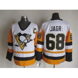 Pittsburgh Penguins #68 Jagr Throwback white-yellow jerseys