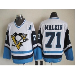 Pittsburgh Penguins #71 Evgeni Malkin Throwback white-blue jerseys