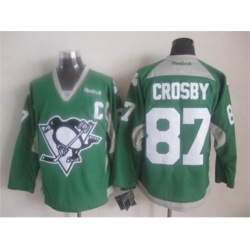 Pittsburgh Penguins #87 Sidney Crosby Training green NHL jerseys