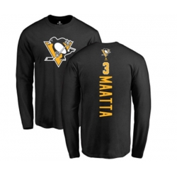 NHL Adidas Pittsburgh Penguins #3 Olli Maatta Black Backer Long Sleeve T-Shirt NHL Adidas Pittsburgh Penguins #3 Olli Maatta Black Backer Long Sleeve T-Shirt