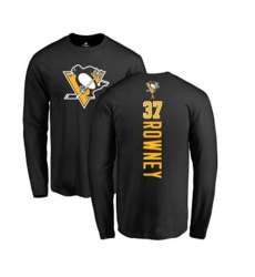 NHL Adidas Pittsburgh Penguins #37 Carter Rowney Black Backer Long Sleeve T-Shirt