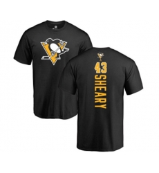 NHL Adidas Pittsburgh Penguins #43 Conor Sheary Black Backer T-Shirt