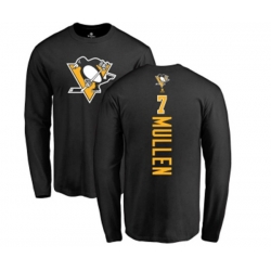NHL Adidas Pittsburgh Penguins #7 Joe Mullen Black Backer Long Sleeve T-Shirt NHL Adidas Pittsburgh Penguins #7 Joe Mullen Black Backer Long Sleeve T-Shirt