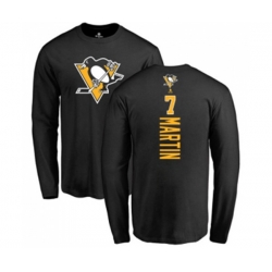 NHL Adidas Pittsburgh Penguins #7 Paul Martin Black Backer Long Sleeve T-Shirt NHL Adidas Pittsburgh Penguins #7 Paul Martin Black Backer Long Sleeve T-Shirt
