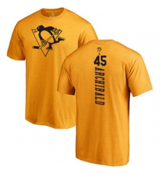 Pittsburgh Penguins #45 Josh Archibald Gold One Color Backer T-Shirt
