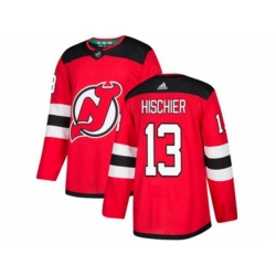 New Jersey Devils #13 Nico Hischier Red Home Authentic Stitched NHL Jersey