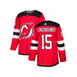 New Jersey Devils #15 Jamie Langenbrunner Red Home Authentic Stitched NHL Jersey