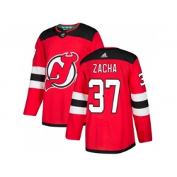 New Jersey Devils #37 Pavel Zacha Red Home Authentic Stitched NHL Jersey