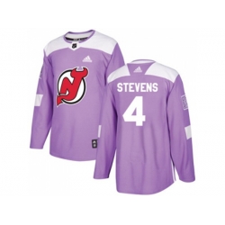 New Jersey Devils #4 Scott Stevens Purple Authentic Fights Cancer Stitched NHL Jersey