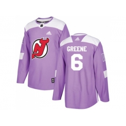 New Jersey Devils #6 Andy Greene Purple Authentic Fights Cancer Stitched NHL Jersey