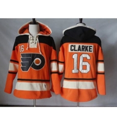 Philadelphia Flyers #16 Bobby Clarke Orange Sawyer Hooded Sweatshirt Stitched NHL Jersey