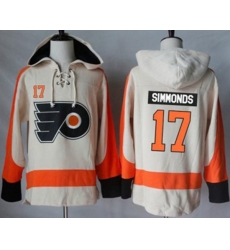 Philadelphia Flyers #17 Wayne Simmonds Cream Sawyer Hooded Sweatshirt Stitched NHL Jersey
