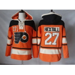 Philadelphia Flyers #27 Ron Hextall Orange Sawyer Hooded Sweatshirt Stitched NHL Jersey Philadelphia Flyers #27 Ron Hextall Orange Sawyer Hooded Sweatshirt Stitched NHL Jersey