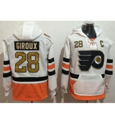 Philadelphia Flyers #28 Claude Giroux White 3rd Name & Number Pullover NHL Hoodie