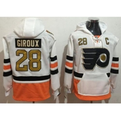 Philadelphia Flyers #28 Claude Giroux White 3rd Name & Number Pullover NHL Hoodie Philadelphia Flyers #28 Claude Giroux White 3rd Name & Number Pullover NHL Hoodie