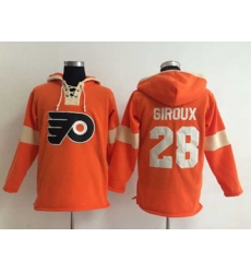 Philadelphia Flyers #28 Claude Giroux orange-cream [pullover hooded sweatshirt]